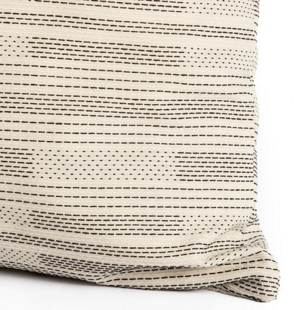 Four Hands - Cambridge - Doja Crosshatch Outdoor Pillow-Cover - Campo Black Stripe - 229523-001_CLOSEOUT view 4