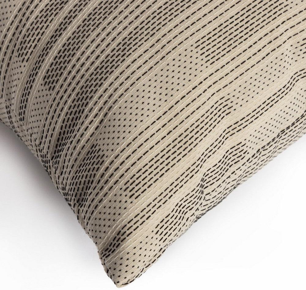Four Hands - Cambridge - Doja Crosshatch Outdoor Pillow-Cover - Campo Black Stripe - 229523-001_CLOSEOUT view 6