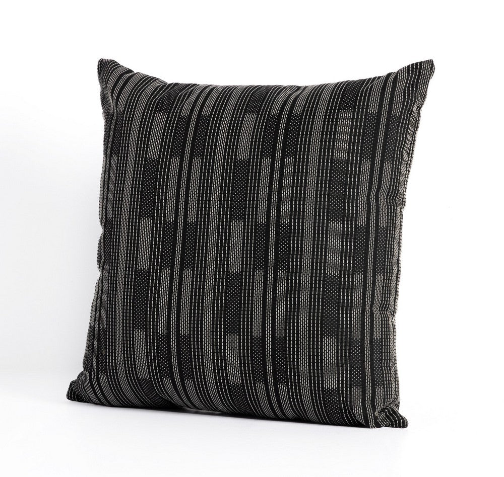 Four Hands - Cambridge - Doja Crosshatch Outdoor Pillow-Cover - Campo Cream Stripe - 229523-002_CLOSEOUT view 1