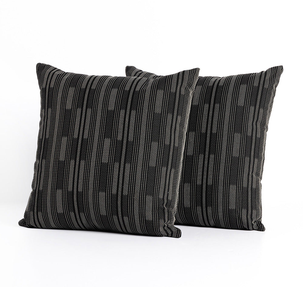 Four Hands - Cambridge - Doja Crosshatch Outdoor Pillow-Cover - Campo Cream Stripe - 229523-002_CLOSEOUT view 3