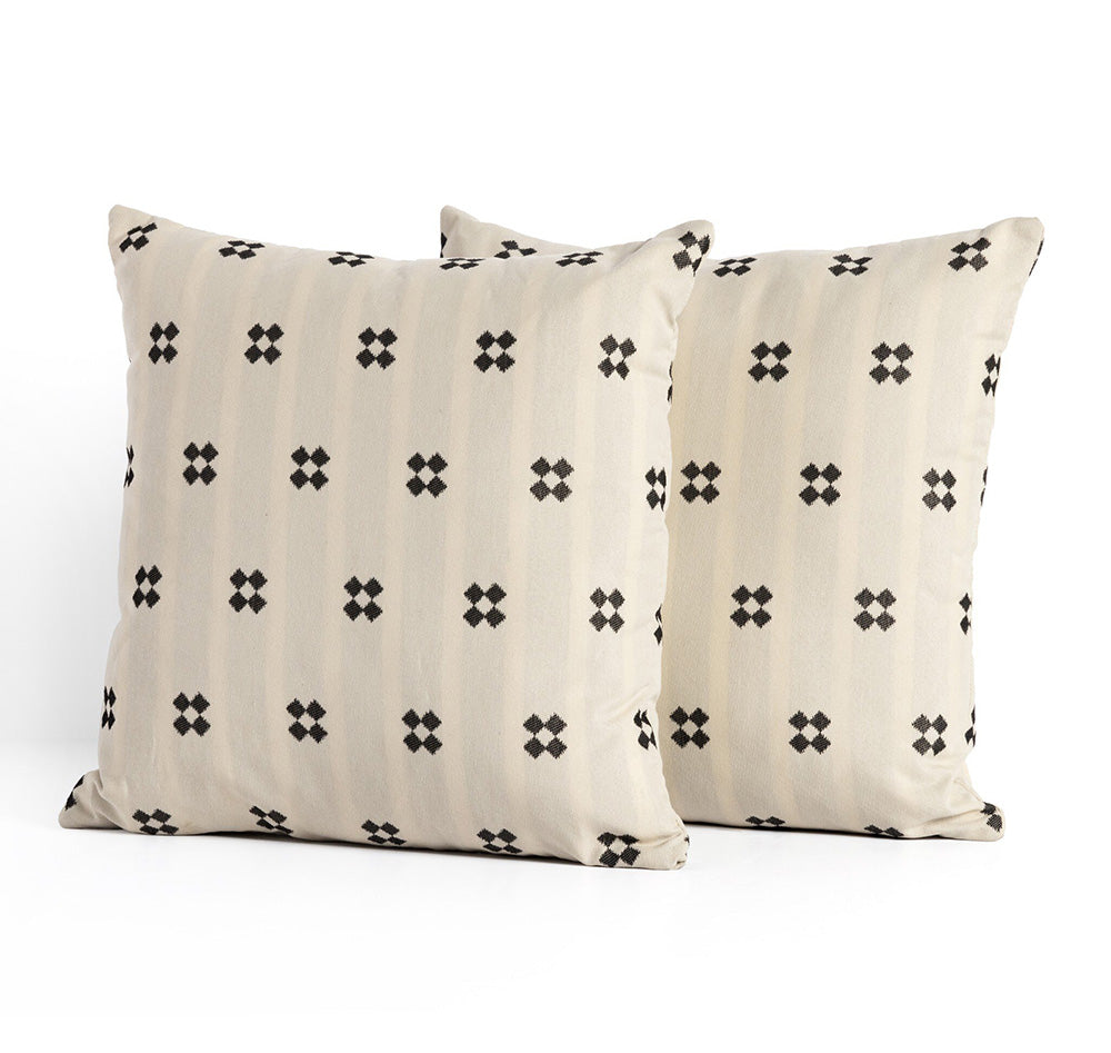 Four Hands - Cambridge - Doja Jaquard Outdoor Pillow, Set Of 2 - Tanella Cream - 229521-001_CLOSEOUT view 1