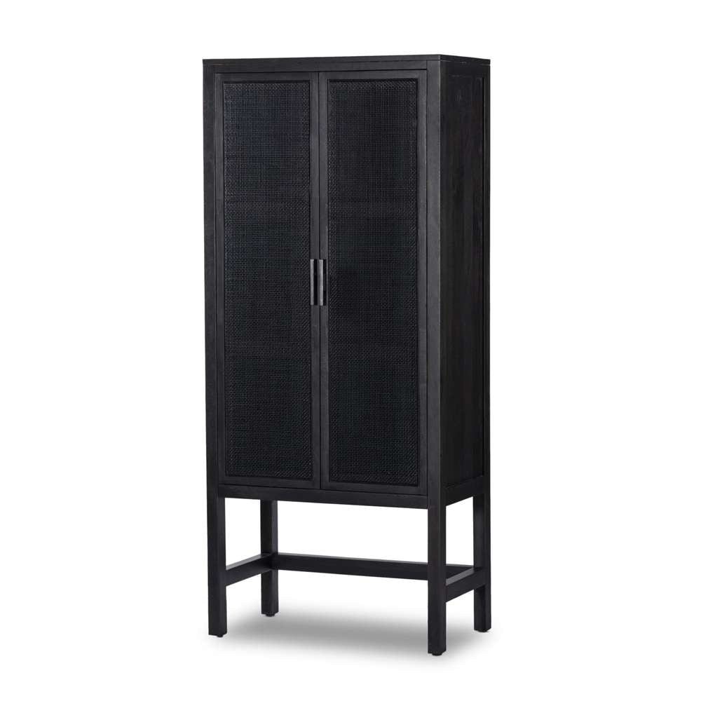 Four Hands - Caprice Narrow Cabinet - Black Natural Cane - 225960-003 veiw 1
