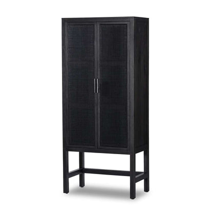 Four Hands - Caprice Narrow Cabinet - Black Natural Cane - 225960-003 veiw 1
