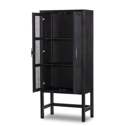 Four Hands - Caprice Narrow Cabinet - Black Natural Cane - 225960-003 veiw 4