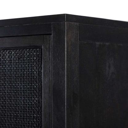 Four Hands - Caprice Narrow Cabinet - Black Natural Cane - 225960-003 veiw 9