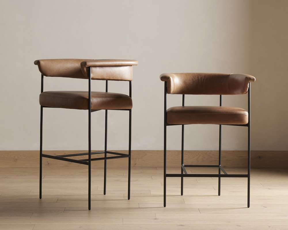Four Hands - Carrie Bar Stool - Chaps Saddle - 108498-004 veiw 4