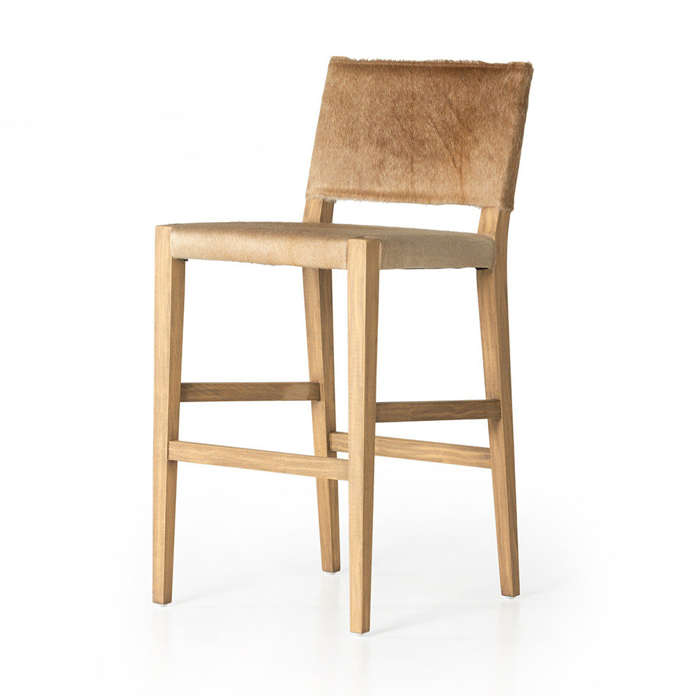 Four Hands - Caswell - Villa Stool - Light Hair on Hide - 230644-001_CLOSEOUT view 1