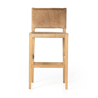 Four Hands - Caswell - Villa Stool - Light Hair on Hide - 230644-001_CLOSEOUT view 2