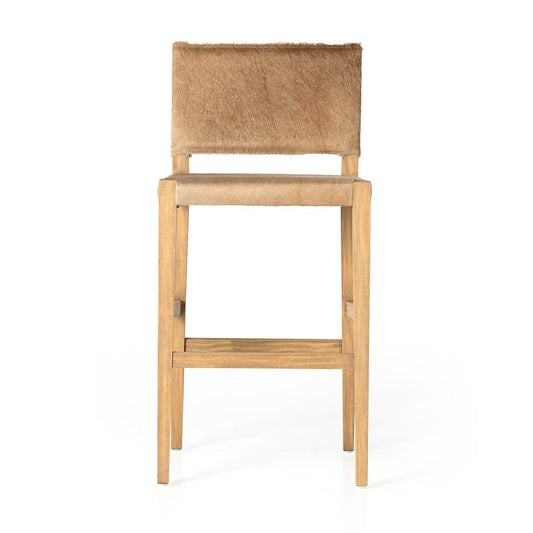 Four Hands - Caswell - Villa Stool - Light Hair on Hide - 230644-001_CLOSEOUT view 2