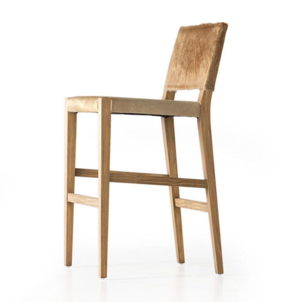 Four Hands - Caswell - Villa Stool - Light Hair on Hide - 230644-001_CLOSEOUT view 4