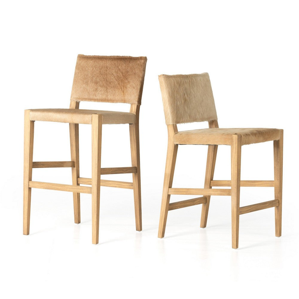 Four Hands - Caswell - Villa Stool - Light Hair on Hide - 230644-001_CLOSEOUT view 6