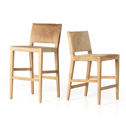 Four Hands - Caswell - Villa Stool - Light Hair on Hide - 230644-001_CLOSEOUT view 6