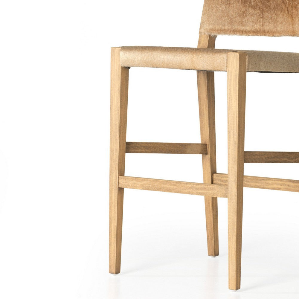 Four Hands - Caswell - Villa Stool - Light Hair on Hide - 230644-001_CLOSEOUT view 7
