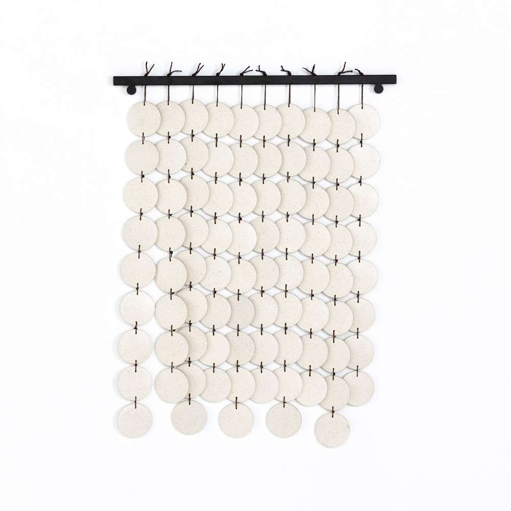Four Hands - Ceramic Wall Hanging - Speckled Cream Crmc - 227432-001 veiw 1