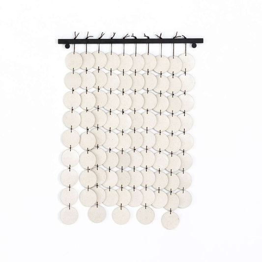 Four Hands - Ceramic Wall Hanging - Speckled Cream Crmc - 227432-001 veiw 1
