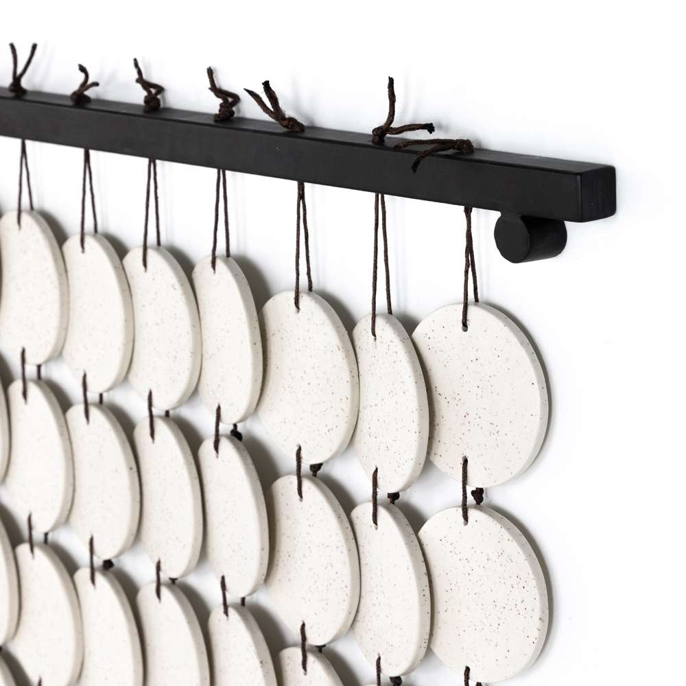 Four Hands - Ceramic Wall Hanging - Speckled Cream Crmc - 227432-001 veiw 2