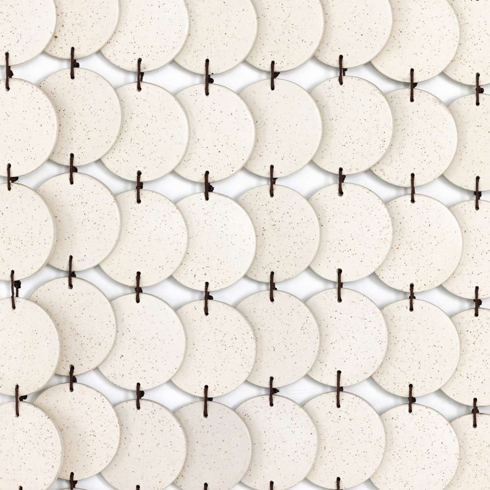 Four Hands - Ceramic Wall Hanging - Speckled Cream Crmc - 227432-001 veiw 3
