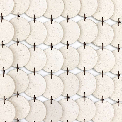 Four Hands - Ceramic Wall Hanging - Speckled Cream Crmc - 227432-001 veiw 3