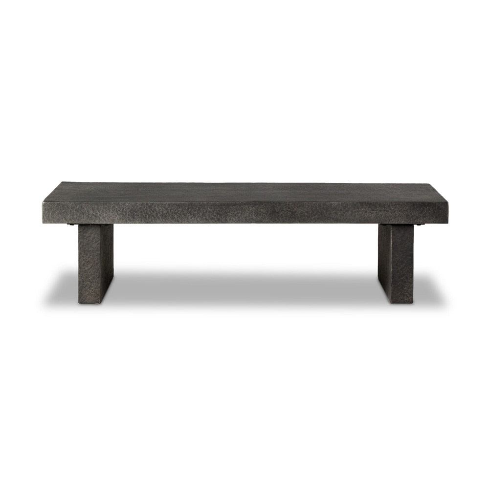 Four Hands - Chandler - Huesca Outdoor Coffee Table - Distressed Graphite Concrete - 241080-001 veiw 2