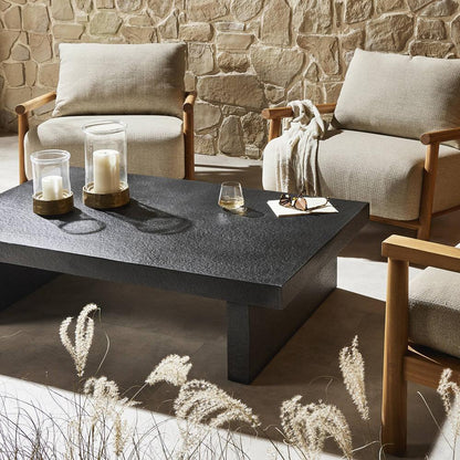 Four Hands - Chandler - Huesca Outdoor Coffee Table - Distressed Graphite Concrete - 241080-001 veiw 11