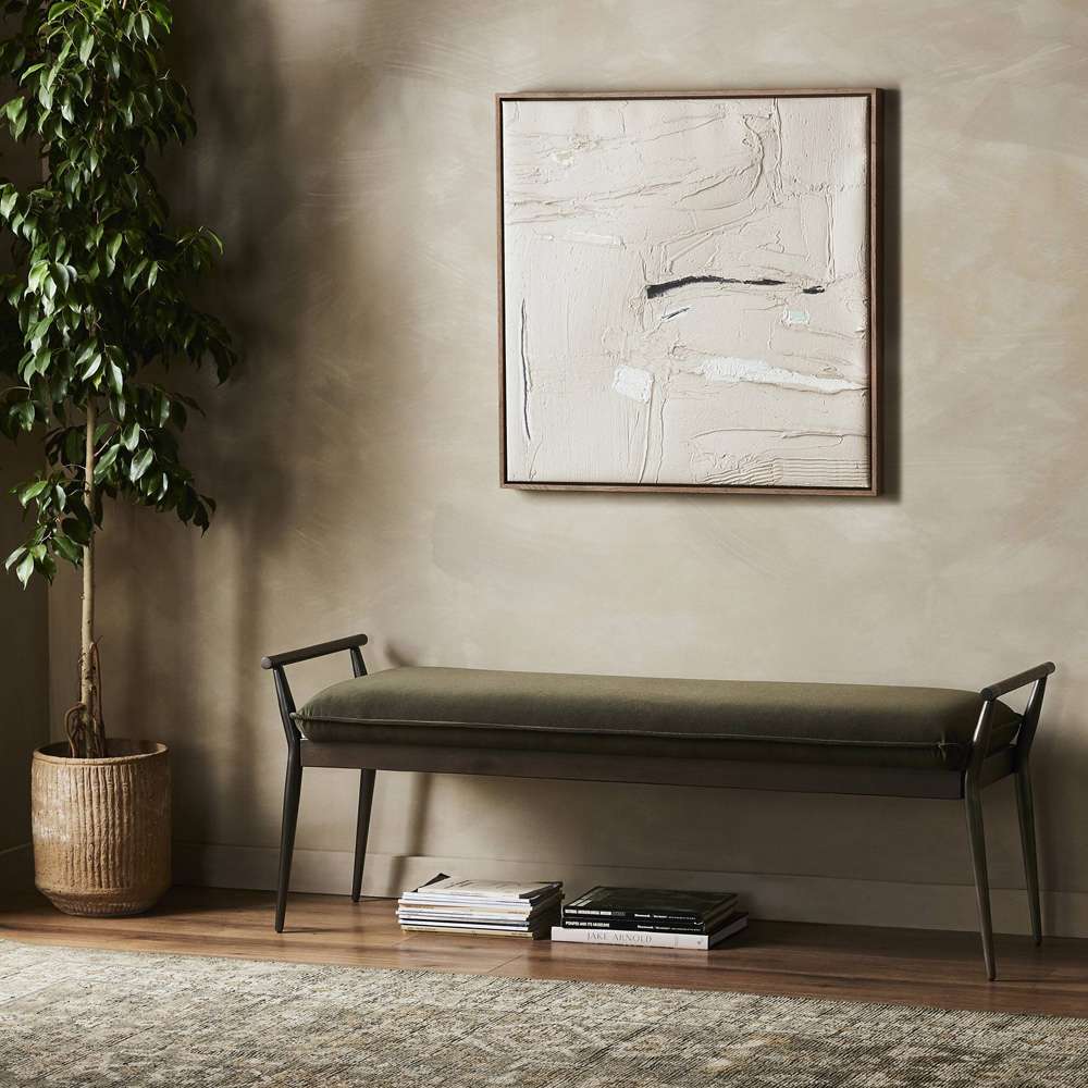 Four Hands - Charlotte Bench - Modern Velvet Loden - 108543-006 veiw 4