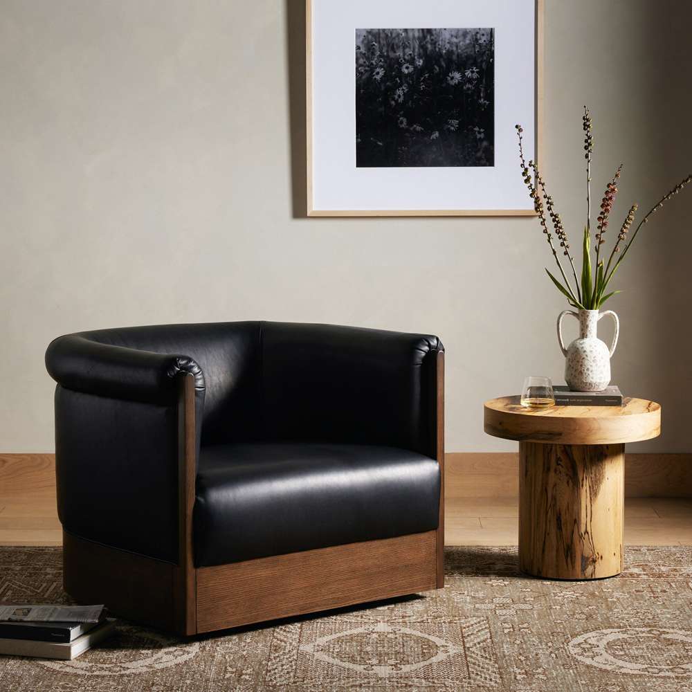 Four Hands - Colby Swivel Chair - Heirloom Black - 235242-002 veiw 6