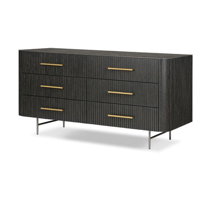 Four Hands - Collins - Fletcher 6 Drawer Dresser - Distressed Black - 108725-003 veiw 1