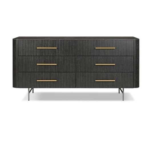 Four Hands - Collins - Fletcher 6 Drawer Dresser - Distressed Black - 108725-003 veiw 2