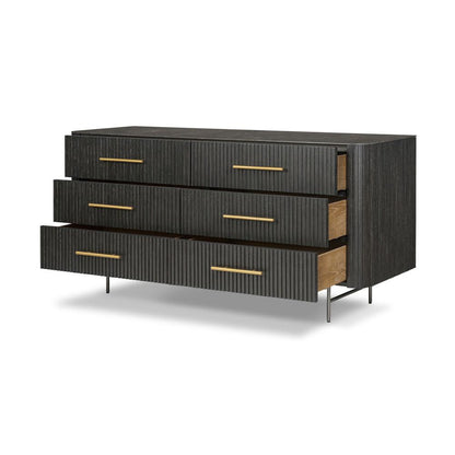 Four Hands - Collins - Fletcher 6 Drawer Dresser - Distressed Black - 108725-003 veiw 3
