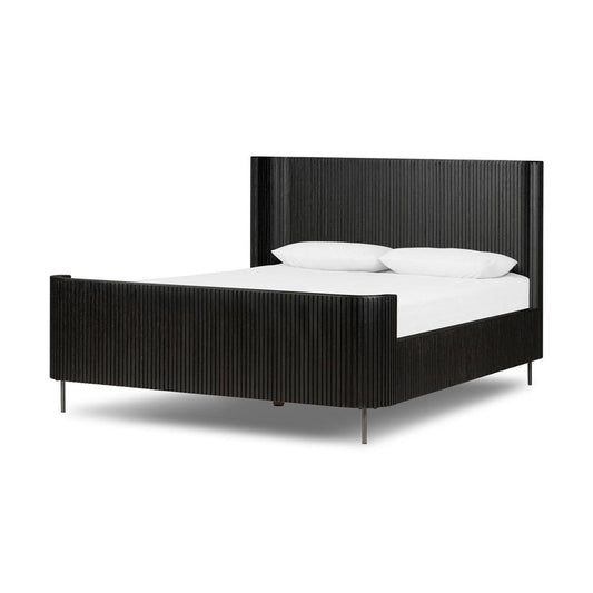 Four Hands - Collins - Fletcher Bed - Distressed Black - Queen - 108786-005 veiw 1
