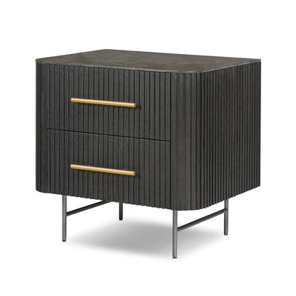 Four Hands - Collins - Fletcher Nightstand - Bluestone - Distressed Black - 108722-003 veiw 1