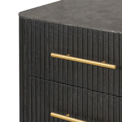 Four Hands - Collins - Fletcher Nightstand - Bluestone - Distressed Black - 108722-003 veiw 8