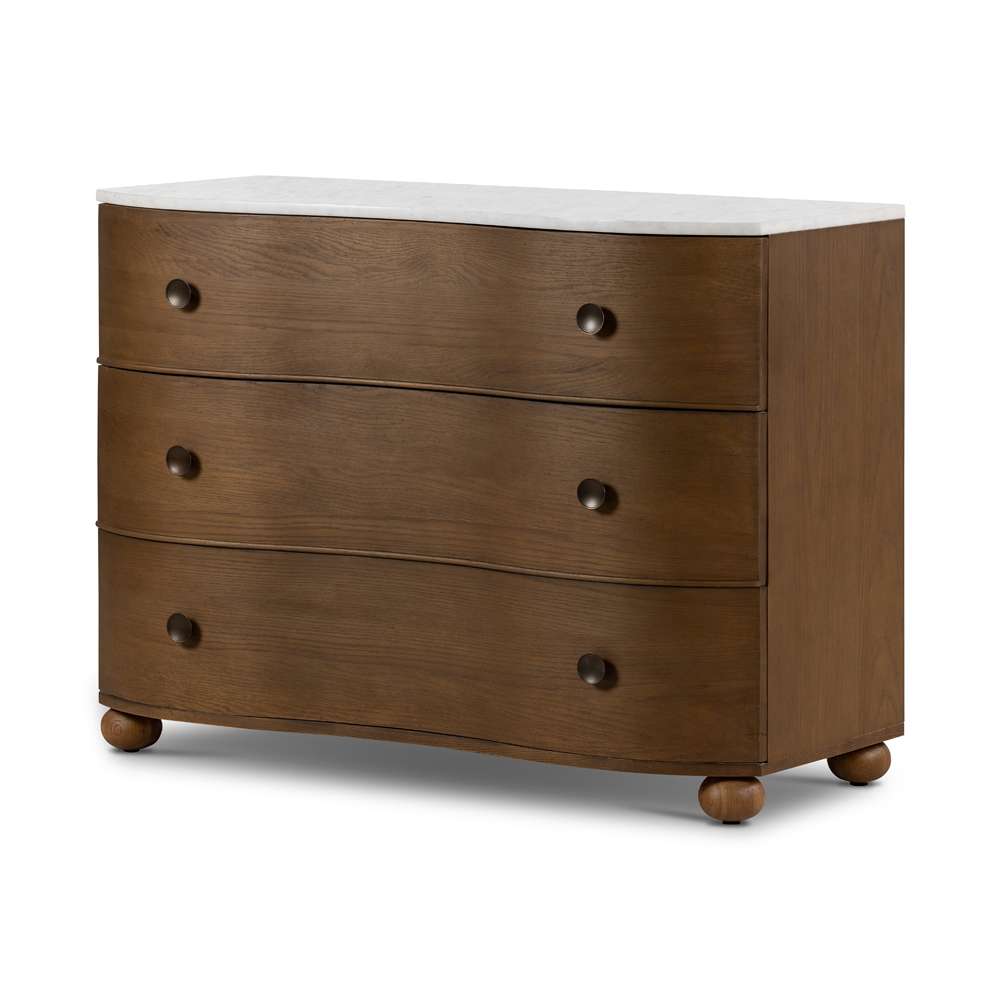 Four Hands - Collins - Tiago Marble Chest-Toasted Oak - 238583-001 veiw 1