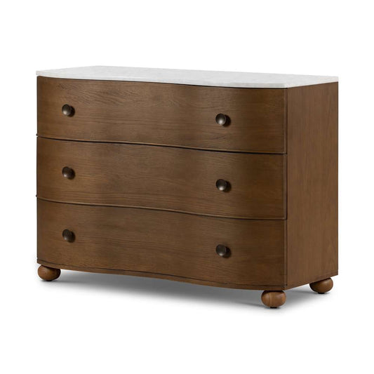 Four Hands - Collins - Tiago Marble Chest-Toasted Oak - 238583-001 veiw 1