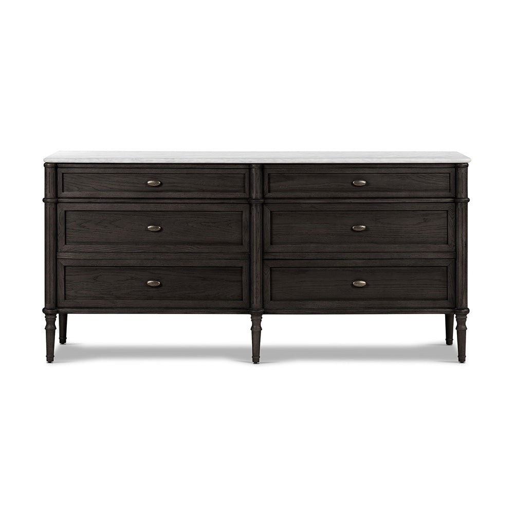 Four Hands - Collins - Toulouse 6 Drawer Dresser - Distressed Black Oak - 238116-002_CLOSEOUT view 2