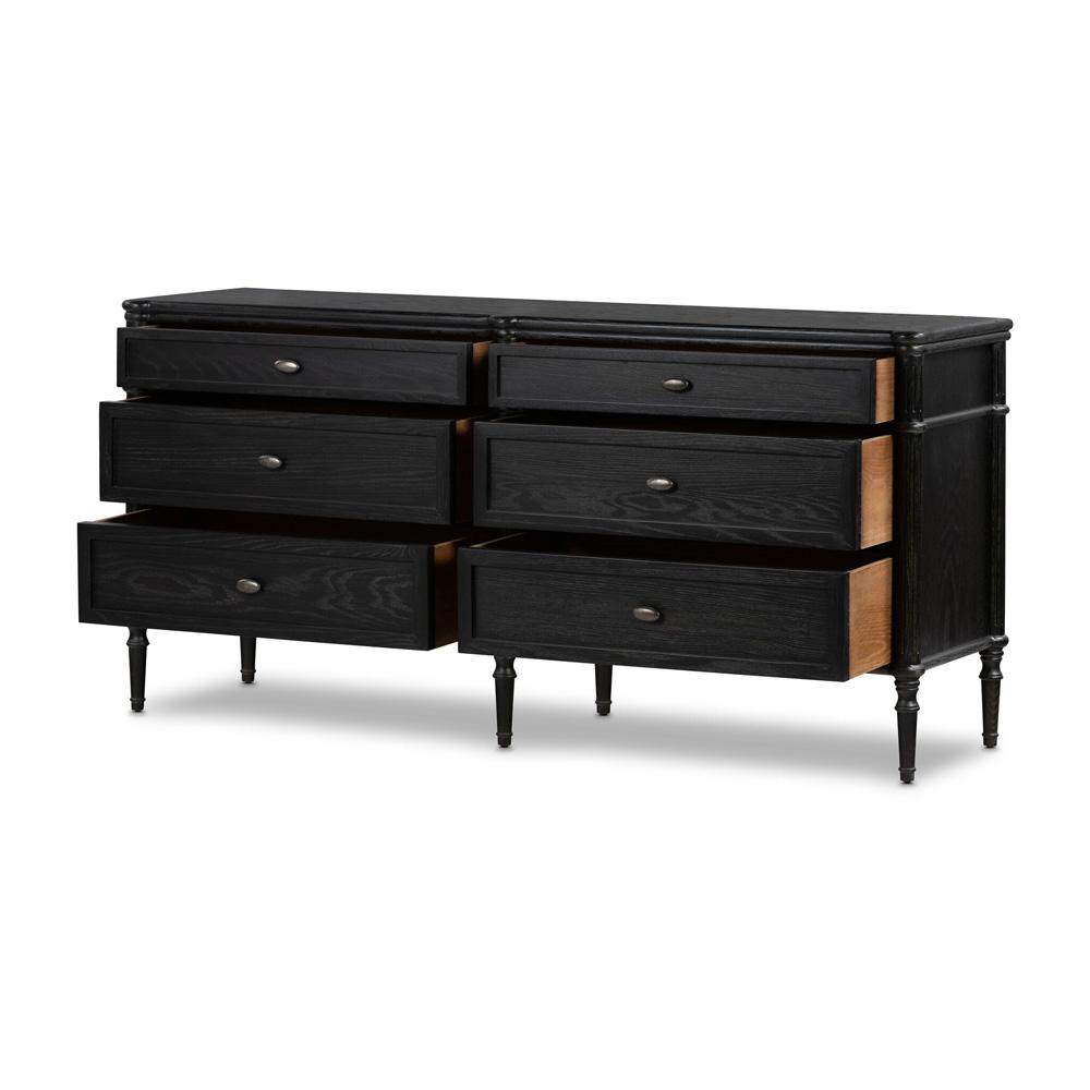 Four Hands - Collins - Toulouse 6 Drawer Dresser - Distressed Black - 232861-002 veiw 3