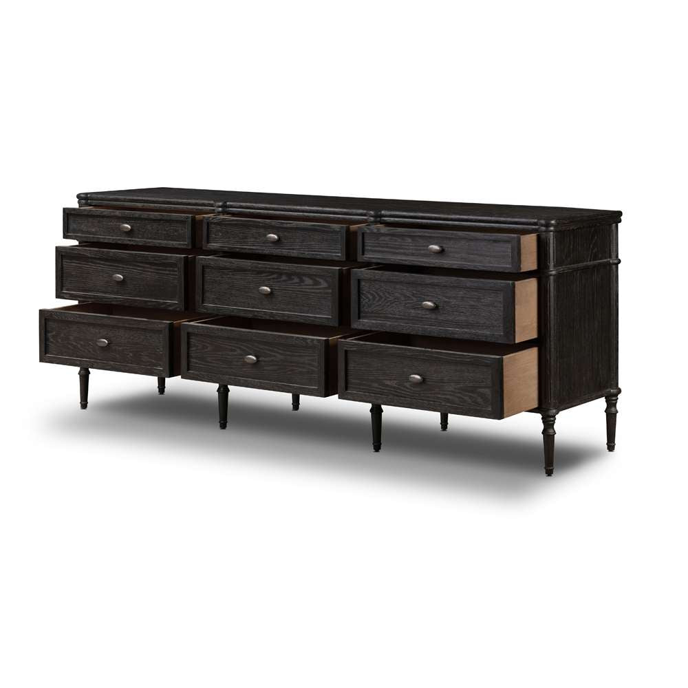 Four Hands - Collins - Toulouse 9 Drawer Dresser-Dstrssd Black - 232860-002 veiw 4