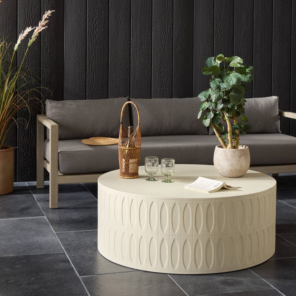 Four Hands - Colorado Drum Coffee Table - White Concrete - 105420-004 view 11