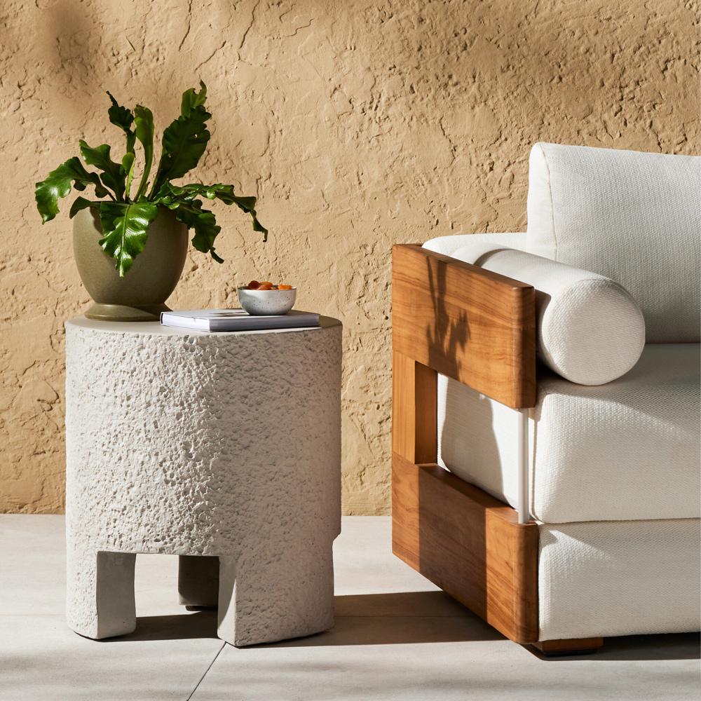 Four Hands - Constantine - Kember Outdoor End Table - Matte Stone - 231868-001 veiw 3