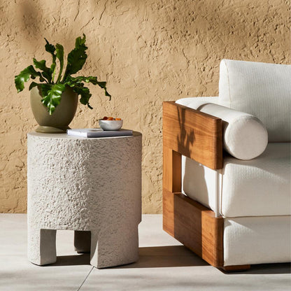 Four Hands - Constantine - Kember Outdoor End Table - Matte Stone - 231868-001 veiw 3