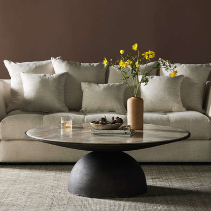 Four Hands - Corbett Large Coffee Table - Creamy Taupe Marble - 236723-001 veiw 3