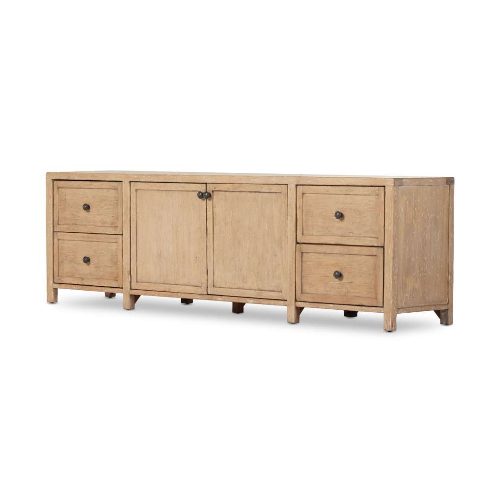 Four Hands - Cordella - Gaines Media Console-Aged Light Pine - 233546-002 veiw 1