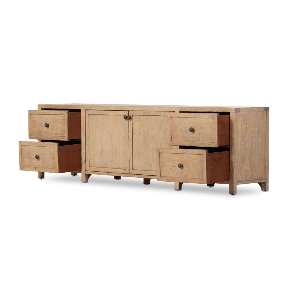 Four Hands - Cordella - Gaines Media Console-Aged Light Pine - 233546-002 veiw 6