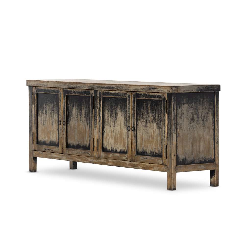 Four Hands - Cordella - Hitchens Media Console-Worn Black - 236331-001 veiw 1