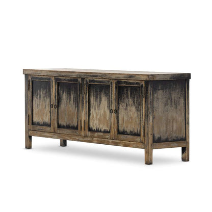 Four Hands - Cordella - Hitchens Media Console-Worn Black - 236331-001 veiw 1
