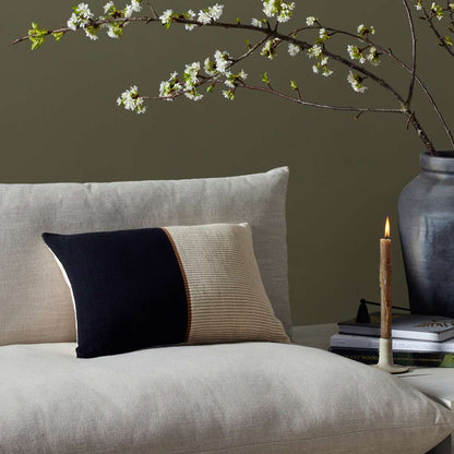 Four Hands - Costa - Handwoven Merido Pillow-Black-14inx20in - 235730-017 veiw 2