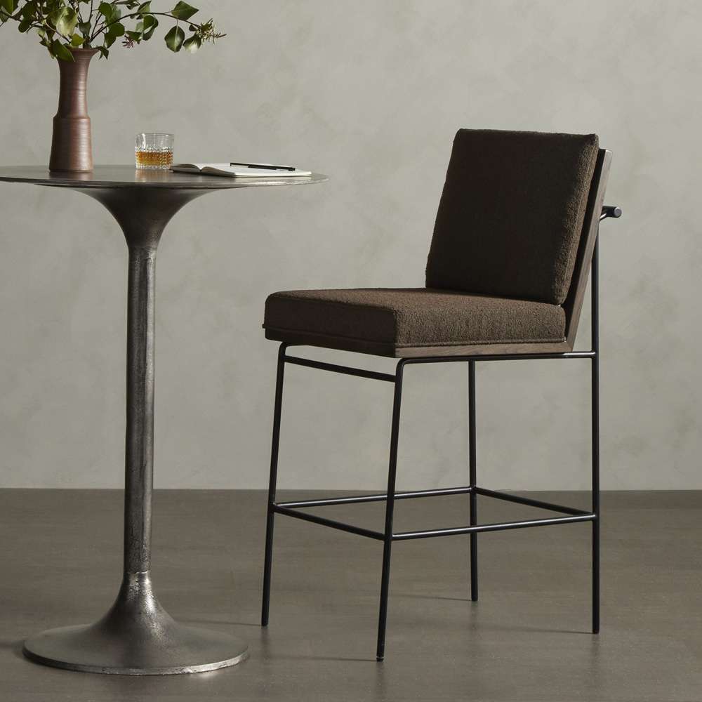 Four Hands - Crete Bar Stool - FIQA Boucle Cocoa - 228057-018 veiw 4