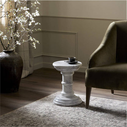 Four Hands - Cyprus End Table - Veined White Marble Solid - 241383-002 view 3