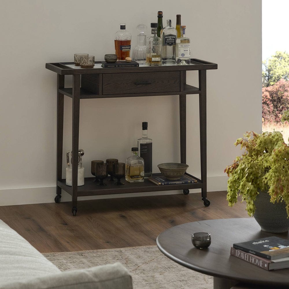 Four Hands - Dorrit Bar Cart - Brown Oak - 245352-001 view 4