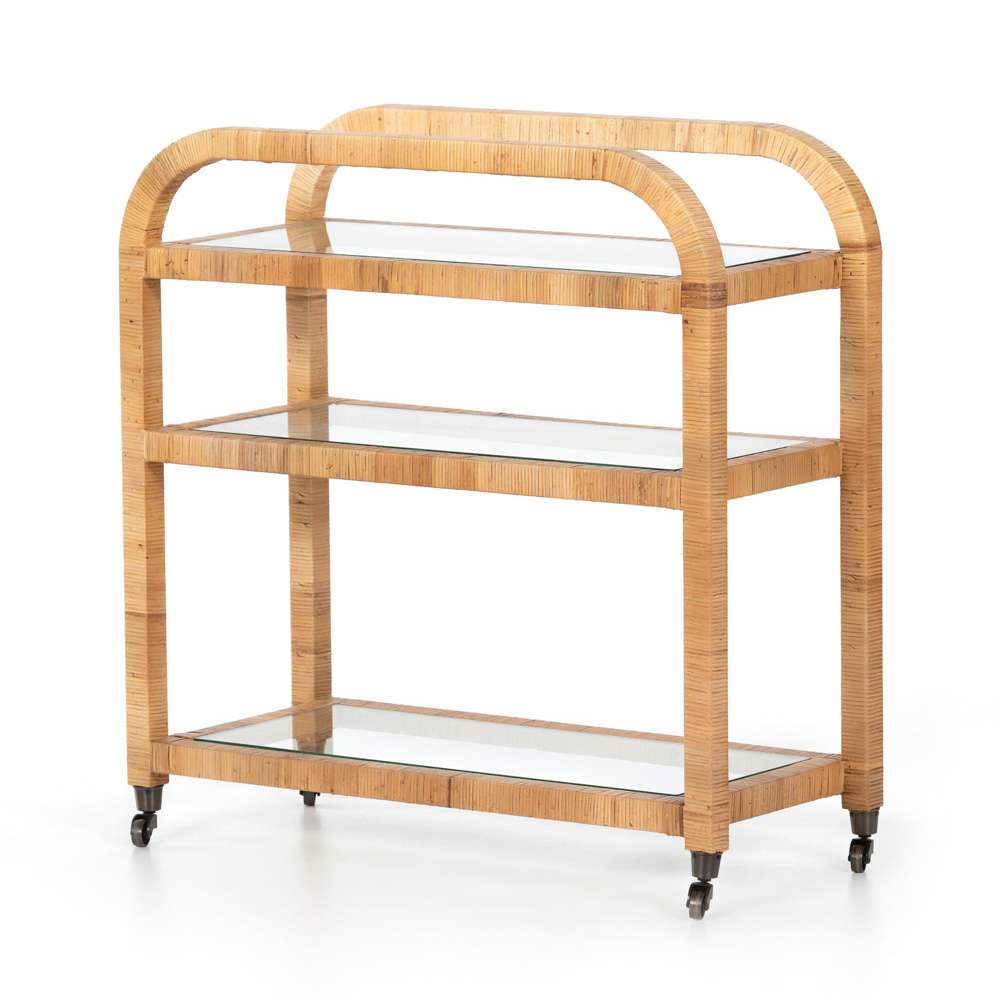 Four Hands - Dory Bar Cart - Wrapped Honey Rattan - 224319-001 veiw 1